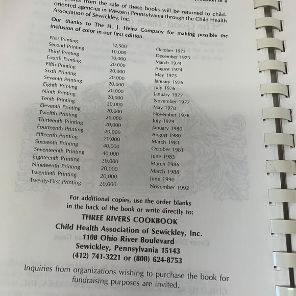 Three Rivers Cookbook Pittsburg Vintage - Picture 3 of 5
